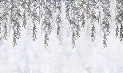 Willow Rain Hand Drawn Wallpaper