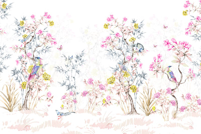 Colorful Chinoiserie Mural Wallpaper