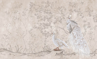 Vintage Chinoiserie Peacock Luxury Wallpaper