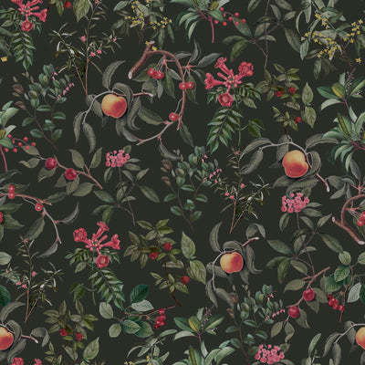 Dark Botanical Garden and fruit Wallpaper