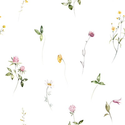 Hand Drawn Pressed Botanical Pattern Wallpaper
