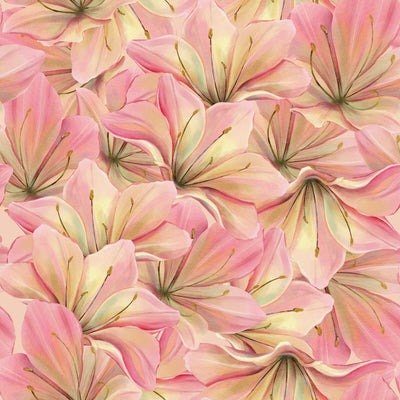 Watercolor hand painted Amaryllis floral Wallpaper