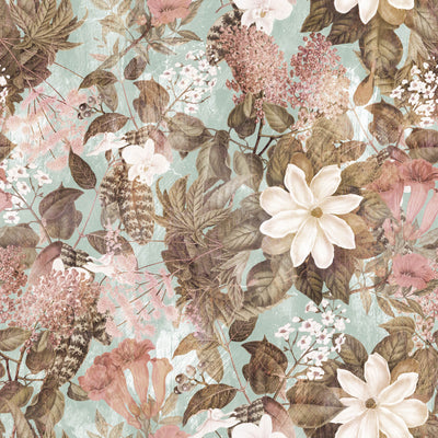 Rustic Flower Pattern Wallpaper