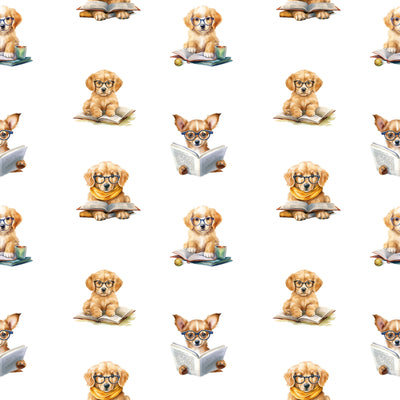 Dog With Book Wallpaper