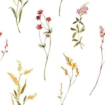 Flower Botanical Motif Wallpaper