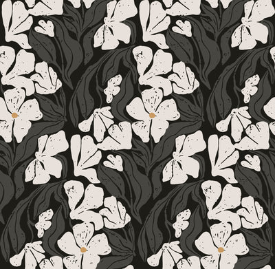 Seamless Greyish Floral Wallpaper