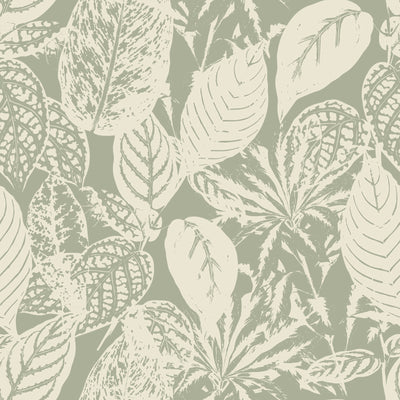 Subtle Exotic Foliage Decorative Seamless Pattern Wallpaper