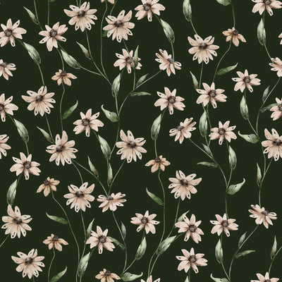 Floral Seamless with Daisy Flower Wallpaper