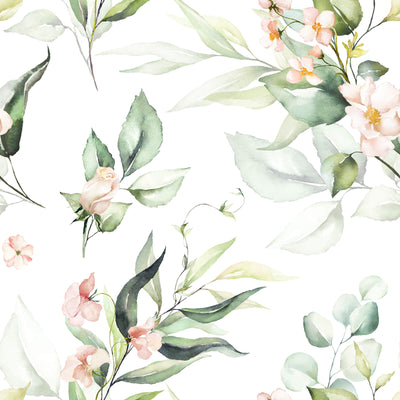 Watercolor Blush Botanical Wallpaper