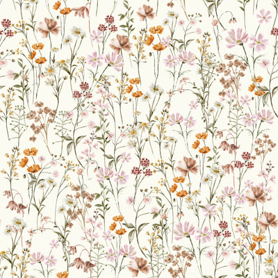 Watercolor Wildflowers Seamless Pattern Wallpaper
