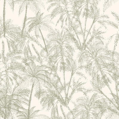 Tropical Subtle Green Palms Wallpaper